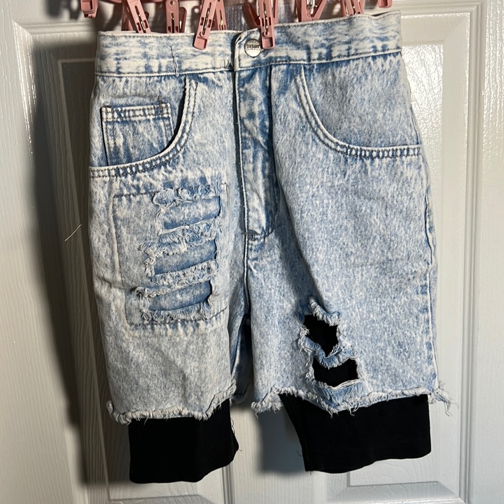 Stefano World Wide - vintage 2 in 1 jean shorts